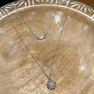 Vintage Flower Rhinestone 925 Sterling Silver Necklace